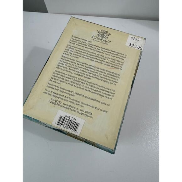 G.Debrekht 61025-21 Girl in Snow w/ Teddy Bear Red Ornament 4" w/ Box - Picture 5 of 6